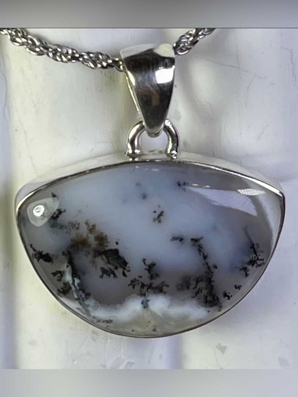 Merlinite Dendritic set in 925 Sterling Silver